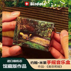 Miaoleiya Hand Cranked Music Box Museum Art Girl Creative Gift Retro Nostalgic Style Wooden Soundboard for Couples Decor
