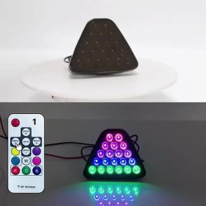 20 LED Motorcycle Car Bumper Pilot Lights Triangle Rear Brake Lamp Warning Strobe Stop Safety Black Red RGB For F1 Style Truck