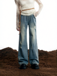LOVESASAKIDS | Soft Stretchy Acid Wash Distressed Flare Jeans
