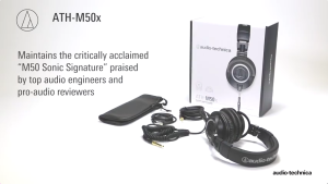 Audio-Technica ATH-M50X Professional Studio Monitor Headphones with Detachable Cable