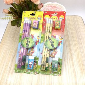 Bộ Dụng Cụ Học Tập 8 Món Gồm 6 Bút Chì + Tẩy + Đồ Chuốt Cho Bé - HÀNG CÓ SẴN