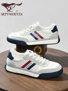 SEPTWOLVES | Mens Fashion Casual White German Trainer Sneakers