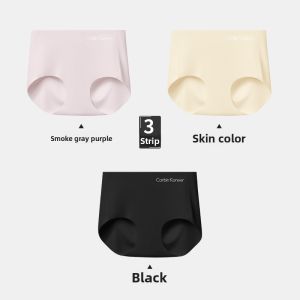 CarbinKoneer | CarbinKoneer Seamless Ice Silk Triangle Panties Pure Cotton Crotch Ultra Thin Breathable Shorts Womens Underwear Briefs