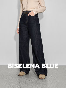 BEIQIANI | Vintage Washed Casual High Waist Slim Fit Straight Leg Denim Jeans