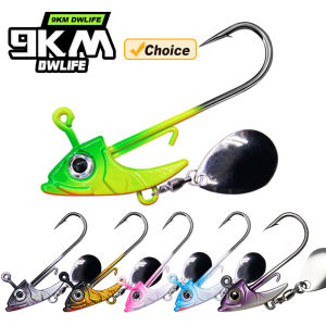 9KM Jig Head Hook 7.5~15g Swimbait Hook with Sequins Spoon Triangle Jig Head for Soft Worm Lure Bionic Fish Head Saltwater