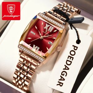 POEDAGAR Genuine Ladies Watch Diamond-studded Stainless Steel Strap Calendar 100% Waterproof 795