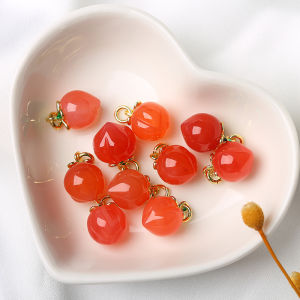 จี้เล็กๆน้อยๆอาเกตสีแดงธรรมชาติอาเกตสีไล่ระดับสีหินโมราบิดมือสร้อยข้อมือหยดเล็กเครื่องประดับ DIY