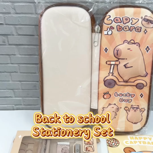 (READY STOCK) Capybara Stitch Alat Tulis Murah Buku Nota Stationary Sekolah Notebook School Stationery Gift Set 文具铅笔盒