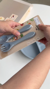 MD - Keola 2PCS Silicone Spoon Set | Sendok dan Garpu Silikon MPASI Anak Peralatan Makan Premium