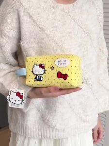 Sanrio | Hello Kitty Dễ Thương Chấm Bi Túi Trang Điểm Di Động Túi Đựng Mỹ Phẩm Nữ Túi Xách Du Lịch Đồ Vệ Sinh Sắp Xếp Lưu Trữ Polyester Hình Chữ Nhật