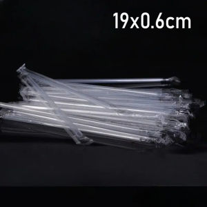 30/60PCS Disposable Plastic Straws Boba Milkshake Juice Tea Straight Tube Straw Party Christmas Day Use