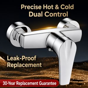 Thickened Brass Shower Mixing Valve Wall Mounted Bathroom Faucet 9-Layer Anti-Rust Finish Hot Cold Water Mixer Tap 2-Way Valve