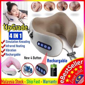 Travel Neck Pillow Massager Portable U-shaped Memory Foam Kneading  USB Chargeable Massage Pillow U600