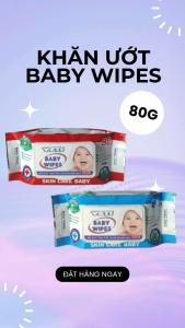 Giá sỉ set 10 Gói Khăn ướt cao cấp Baby Wipes 80g Đỏ có mùi thơm nhẹ An tâm DÙNG CHO BÉ thùng đóng gói xịn sò giao hàng nhanh