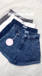 [พร้อมส่ง] Babarry On Street - กางเกงขาสั้น รุ่น Barbie เอวสูง จีบหน้า น่ารักมาก
