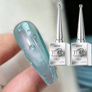 Mùa Hè Waterdrop Nail Top Coat Gel Hiệu Ứng Sủi Bọt Trong Suốt DIY Giọt Sương Làm Móng Tay Varnish 1/2Pc Set Cho OPI Essie Sơn Móng Tay