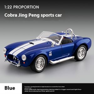 1:24 1965 Shelby Cobra Convertible Roadster Model Simulation Sound Light Pulling Tire Shock Absorbing Boys Birthday Gift