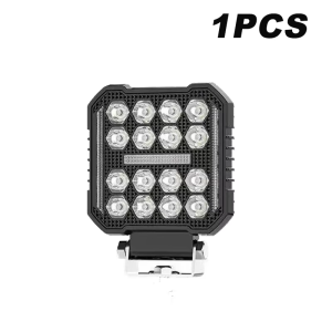 4Inch 16LEDs Work LED Headlight Light Auto Fog Light 48W LED Fog Light For Motorcycle Car Trucks UTV 12V 24V Amber Flash
