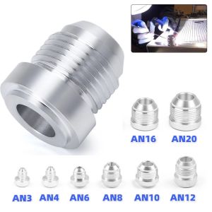 1PCS Aluminum Nitrous Hose Fitting AN6 AN8 AN10 AN12 AN16 AN20 Male Billet Straight Male Weld Fitting Adapter Weld Bung