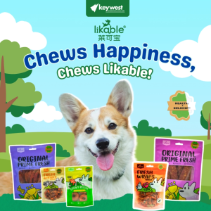 Likable Natural Chicken & Apple Treats for Adult Dogs - High-Protein Low Fat Fresh Wrapped Snacks 60g