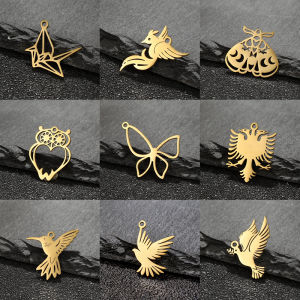 5pc Lovely Animal Stainless Steel Charms for Jewelry Making Multiple Style Birds Hummingbird Owl Eagle Pendants DIY Accessories
