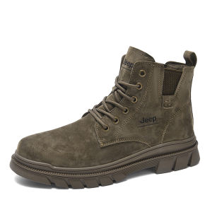 Jeep | Jeep Mens Outdoor High-Top Hiking Boots Lightweight Yellow Tactical Work Boots Durable Rubber Outsole Breathable Fabric