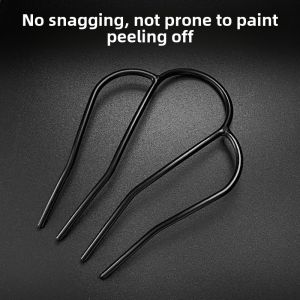 Fashionable Black Metal Hair Comb Womens Hair Accessories Bun Maker Hairpin Stylish Hair Decorations Alloy Material