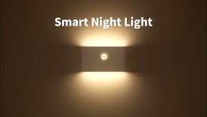 【SG Stock】Smart Motion Sensor Night Light Bedroom Wireless USB Rechargeable Sensor Led Light Motion Wall Protect Kids Eyes Lamp Suitable For Bedroom Hallway Cabinet