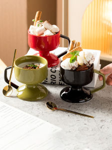 High Aesthetic Value Ceramic Ice Cream Cup Yogurt Cup Dessert Salad Pudding Bowl Cold Drink Fruit Salad Ice Cream Cup
