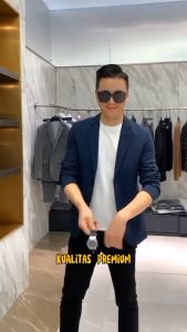Jas Blazer Hitam Pria Slimfit buat wisuda formal kerja nikah kondangan bahan Valencia twist terbaru