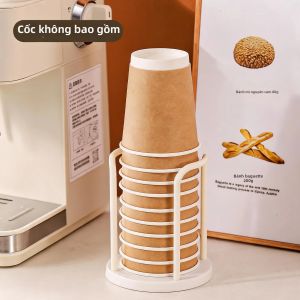 Giá Để Cốc Giấy Dùng Một Lần Bằng Gỗ Óc Chó Giả Khay Đựng Cốc Trà Giá Để Cốc Giấy Để Bàn Giá Trưng Bày Cốc Kèm Nhãn Dán Cho Nhà Bếp Và Phòng Khách