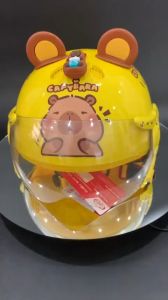Nón bảo hiểm trẻ em Capybabra Labubu kèm tai gắn sticker 3D chính hãng công ty Long Thanh đạt chuẩn an toàn giao thông