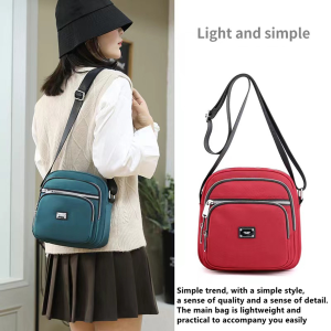 Multi-Layer Trendy Shoulder Bag: Oxford Cloth Female Messenger Bag