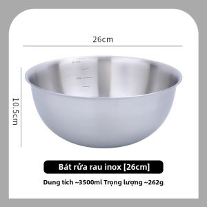 Rổ Thoát Nước Inox Rửa Trái Cây và Ngâm Gạo