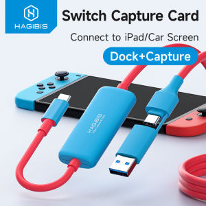 Hagibis USB3.0 Video Capture Card Portable TV Dock with 100W PD for Switch 1/2 to iPad Car Cable Gaming Live Streaming Recorder
