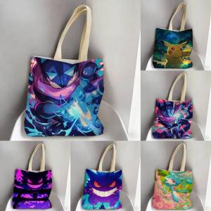 Bandai | Pokemon Nurse Joy Storage Bags Tote Bag Travel Summer Beach Shoulder Bag Reusable Grocery Shopping Bag Anime Artwork
