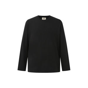 CHINISM | Mens Long Sleeve Base T-Shirt for Spring and Autumn Soft & Smooth White