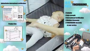 Katil bayi 2 tahap katil mudah alih Playpen Travel Cot jahitan katil besar Side Door Cradle dilipat