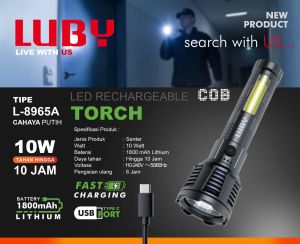 LUBY SENTER CAS LED + EMERGENCY RECHARGEABLE 10W L-8965A & 15W L-8966A / SENTER LED MURAH CHARGER