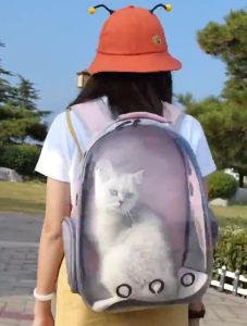 [ร้านผู้ให้บริการสัตว์เลี้ยง] กระเป๋าเป้แมวและสูงสุนัข กระเป๋าอวกาศสัตว์เลี้ยงสะพายหลัง แคปซูลอวกาศ สำหรับใส่สัตว์เลี้ยง แมวแมว เพิ่มความมั่นคง