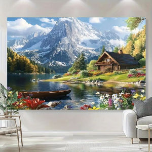 BILIBILI | Jigsaw Puzzle 500/1000/1200/2000PCS Serene Mountain View Cottage Landscape Stress Relief Puzzle Wall Art Decor Gift