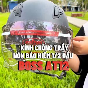Nón Bảo Hiểm 1/2 Đầu Có Kính BOSS AT12 (Đa dạng màu sắc)