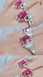 Graduation Grade Red Ruby Titanium Adjustable Rings (3 Designs)