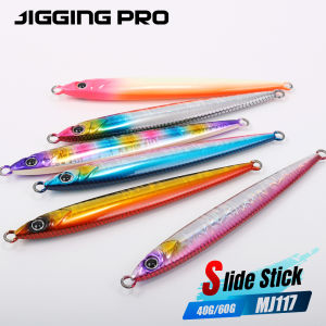 JIGGING PRO Slide Stick Metal Jig 40g 60g Fast Sinking Shore Jigging Lure Saltwater Artificial Fishing Bait