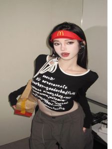 Áo Thun Nữ Dáng Ôm in Họa Tiết Modal Pure Desire Hot Bé Gái Thiết Kế Dài Tay Cổ Tròn Phong Cách Hàn Quốc Mùa Xuân Thu