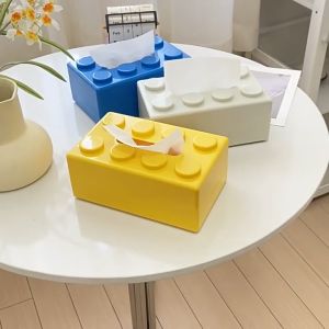 Building Block Plastic Tissue Box With Cover: A Perforation-free Wall-mounted Solution