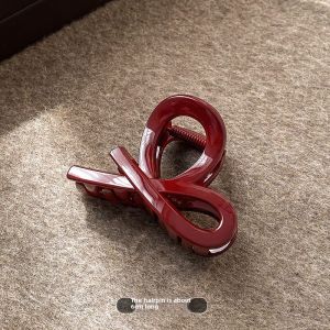 Elegant Wine Red Half Updo Hair Clip for Women Retro Style Fashionable Hair Accessories High Quality Hair Grips And Hairpins