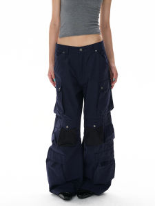 A PUEE | Vintage Street Multiple Pockets Workwear Pants Straight Flare Slim Fit