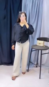 ATASAN KEMEJA CROP CHIA LENGAN PANJANG BAJU CROP (COD) BAYAR KETIKA BARANG SAMPAI