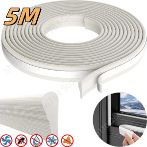 5M New Door Window Sealing Strip Acoustic Insulation Foam Window Weather Seal Strip Windproof Soundproof Cotton Seal Gap Filler